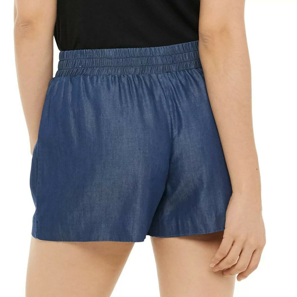 NEW Apt 9 Green S Chambray Pull On Shorts Flowy Pockets Boho - Picture 4 of 4